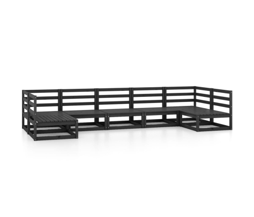 Juego de muebles de jardín 7 piezas madera maciza de pino