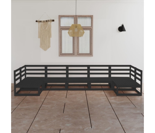 Juego de muebles de jardín 7 piezas madera maciza de pino