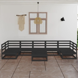 Juego de muebles de jardín 8 piezas madera maciza de pino