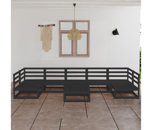 Juego de muebles de jardín 8 piezas madera maciza de pino