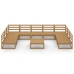Juego de muebles de jardín 10 piezas madera maciza de pino