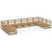 Juego de muebles de jardín 10 piezas madera maciza de pino