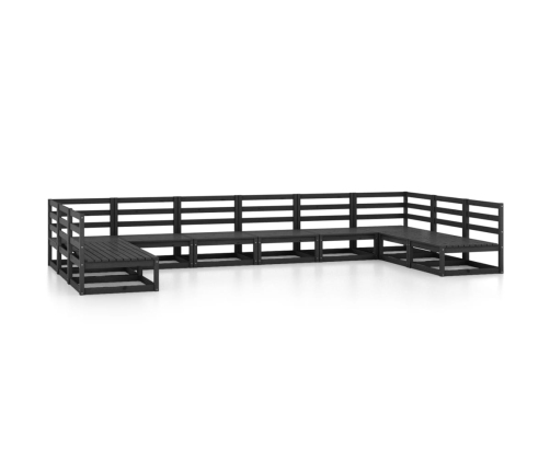 Juego de muebles de jardín 10 piezas madera maciza de pino