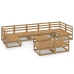 Juego de muebles de jardín 10 piezas madera maciza de pino