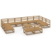 Juego de muebles de jardín 13 piezas madera maciza de pino