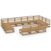 Juego de muebles de jardín 13 piezas madera maciza de pino