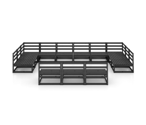 Juego de muebles de jardín 13 piezas madera maciza de pino