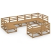 Juego de muebles de jardín 9 piezas madera maciza de pino