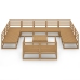 Juego de muebles de jardín 12 piezas madera maciza de pino