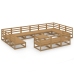 Juego de muebles de jardín 14 piezas madera maciza de pino