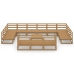 Juego de muebles de jardín 14 piezas madera maciza de pino