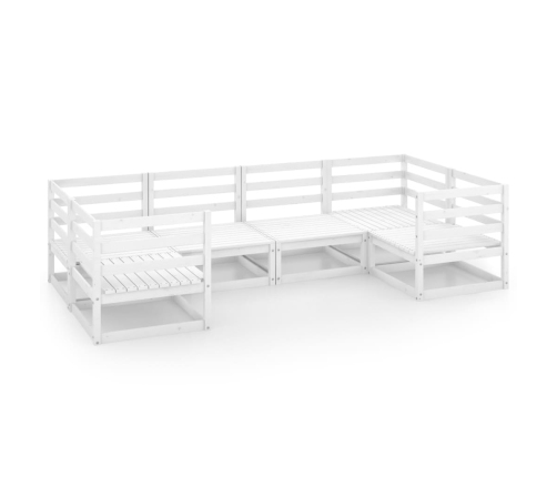Juego de muebles de jardín 6 piezas madera maciza de pino