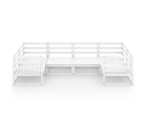 Juego de muebles de jardín 6 piezas madera maciza de pino
