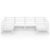 Juego de muebles de jardín 6 piezas madera maciza de pino