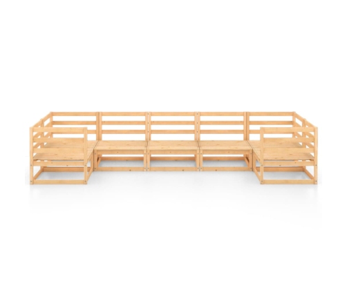 Juego de muebles de jardín 7 piezas madera maciza de pino