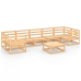 Juego de muebles de jardín 8 piezas madera maciza de pino