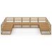 Juego de muebles de jardín 9 piezas madera maciza de pino