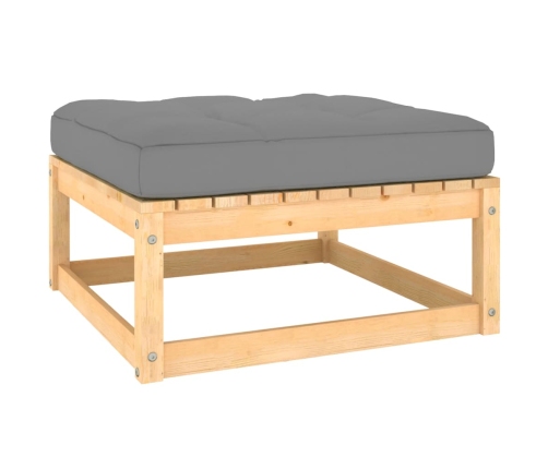 Juego de muebles de jardín 5 pzas y cojines madera pino maciza