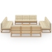 Muebles de jardín 13 piezas con cojines madera de pino maciza