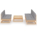 Muebles de jardín 6 piezas con cojines de madera de pino maciza