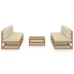 Muebles de jardín 7 piezas con cojines de madera de pino maciza