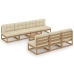 Muebles de jardín 8 piezas con cojines de madera de pino maciza