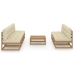 Muebles de jardín 8 piezas con cojines de madera de pino maciza
