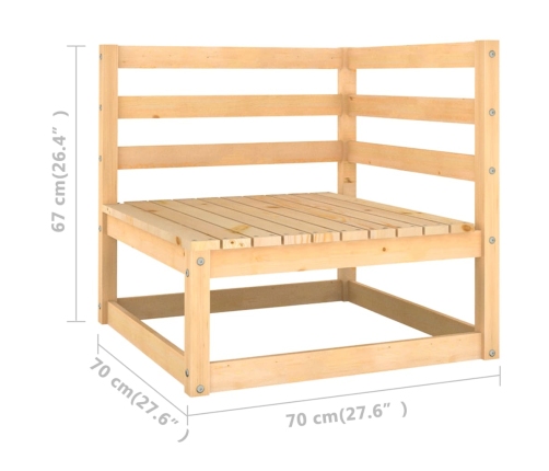 Muebles de jardín 4 piezas con cojines de madera de pino maciza