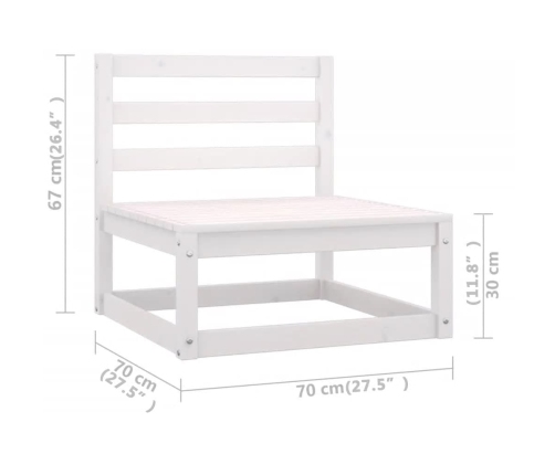 Juego de muebles de jardín 8 pzas y cojines madera pino maciza