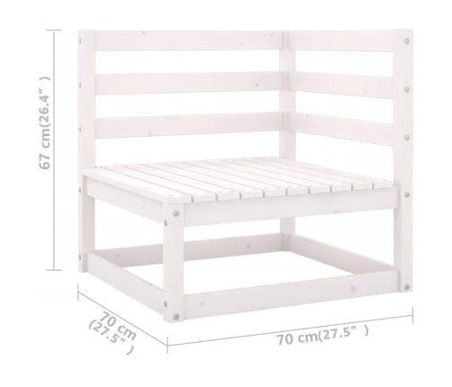 Juego de muebles de jardín 8 pzas y cojines madera pino maciza