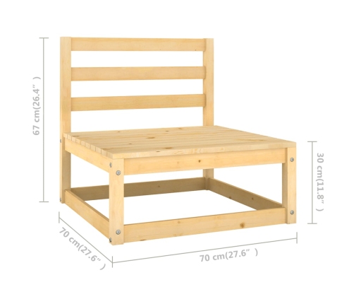 Juego de muebles de jardín 5 pzas y cojines madera pino maciza