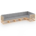 Muebles de jardín 6 piezas con cojines de madera de pino maciza