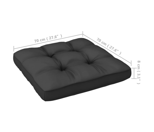 Juego de muebles de jardín 7 pzas y cojines madera maciza pino