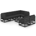 Muebles de jardín 8 pzas y cojines madera maciza pino