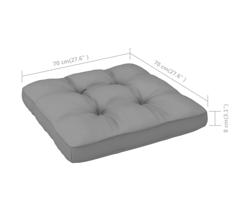 Juego de muebles de jardín 9 pzas y cojines madera maciza pino