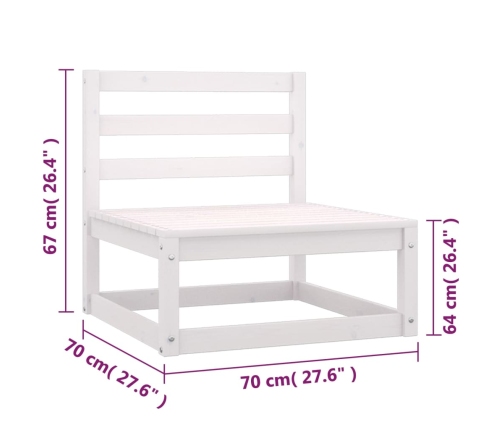 Juego de muebles de jardín 10 pzas y cojines madera maciza pino