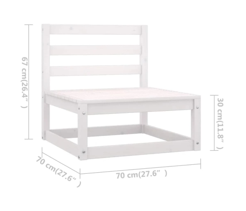 Juego de muebles de jardín 9 pzas y cojines madera maciza pino