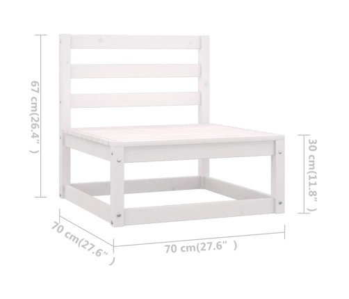 Juego de muebles de jardín 6 pzas y cojines madera maciza pino