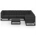 Set de muebles de jardín 7 pzas con cojines madera pino negro