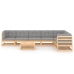 Muebles de jardín 8 pzas y cojines madera maciza pino