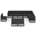 Set de muebles de jardín 10 pzas con cojines madera pino negro
