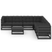 Set de muebles de jardín 8 pzas con cojines madera pino negro