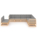 Juego de muebles de jardín 9 pzas y cojines madera maciza pino
