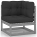 Set de muebles de jardín 10 pzas con cojines madera pino gris
