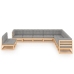 Juego de muebles de jardín 11 pzas y cojines madera maciza pino