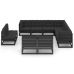 Set de muebles de jardín 11 pzas con cojines madera pino negro