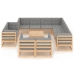 Juego de muebles de jardín 12 pzas y cojines madera maciza pino