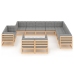 Juego de muebles de jardín 12 pzas y cojines madera maciza pino