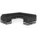 Set de muebles de jardín 13 pzas con cojines madera pino negro