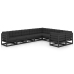 Set de muebles de jardín 9 pzas con cojines madera pino negro